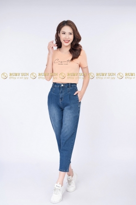 Quần Jeans Baggy Màu Xanh Tràm